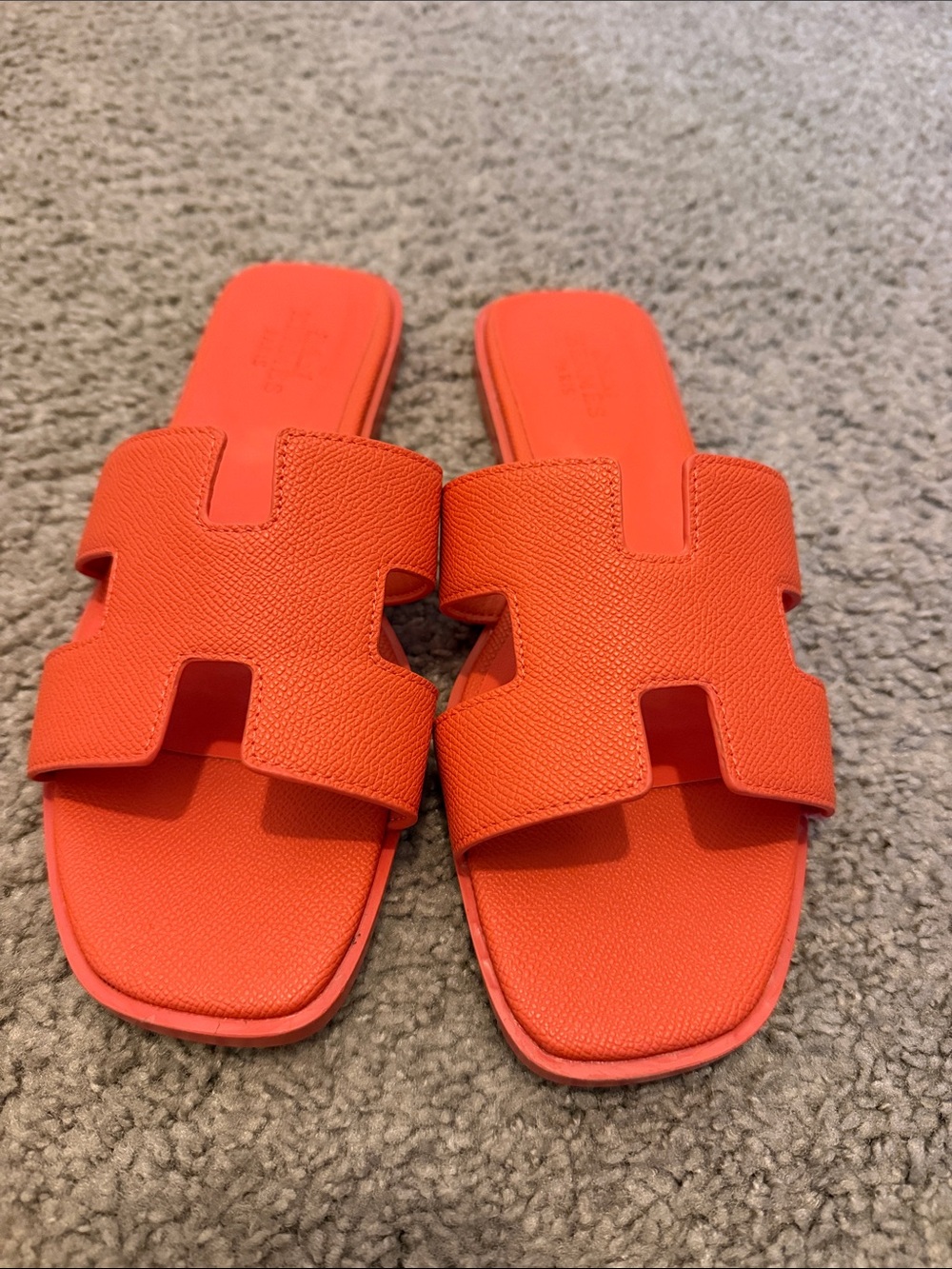 Woman Orange Slide Sandals - Classic Open-Toe Style